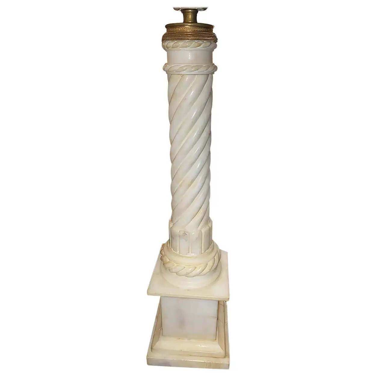 Single Column Alabaster Table Lamp | 1stDibs