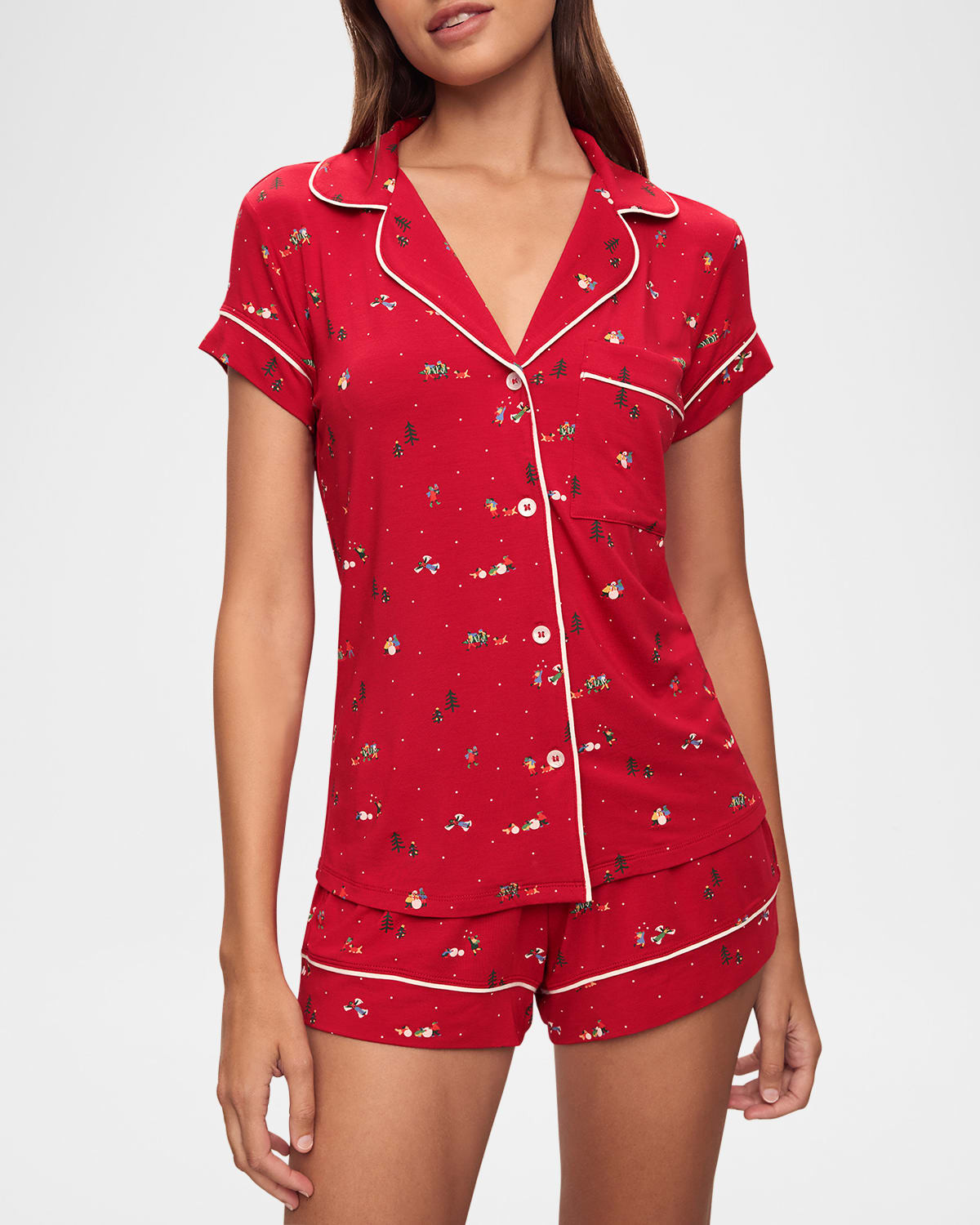 Sleep Chic Short Jersey Pajama Set | Neiman Marcus
