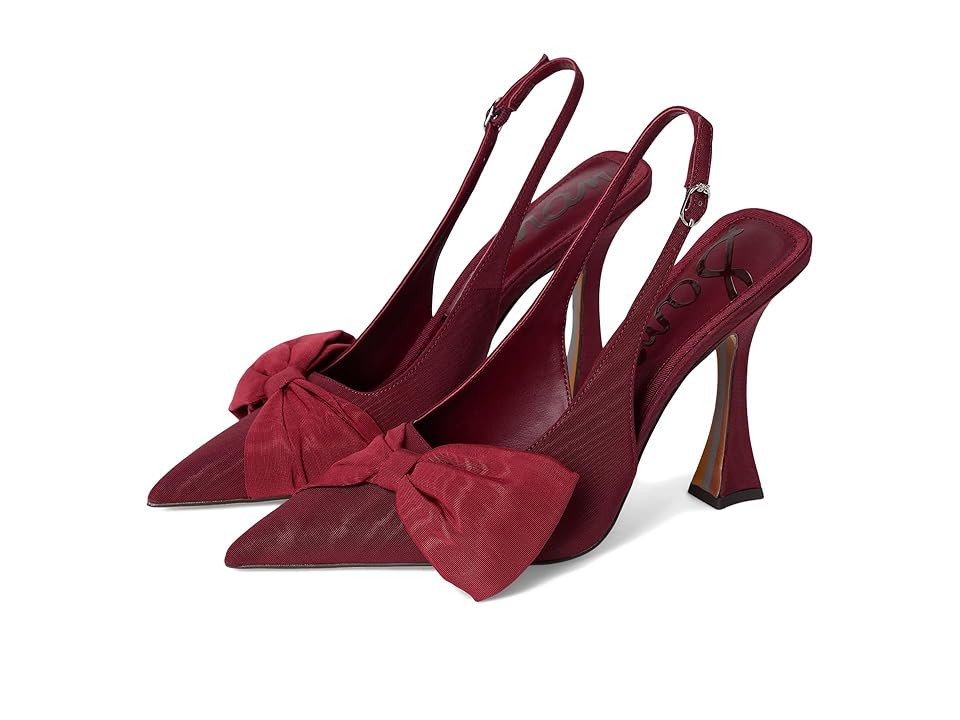 Sam Edelman Onia Slingback Shoes Women's Dress Sandals French Merlot/Deep Scarlet : 5.5 M, Synthetic | Zappos