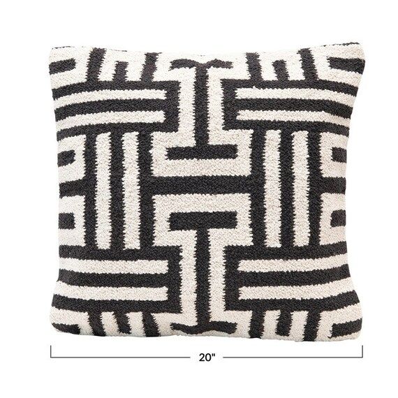 Chunky Knit Throw Pillows/ Black and White Geometric Modern Farmhouse Decor Pillow | Etsy (US)