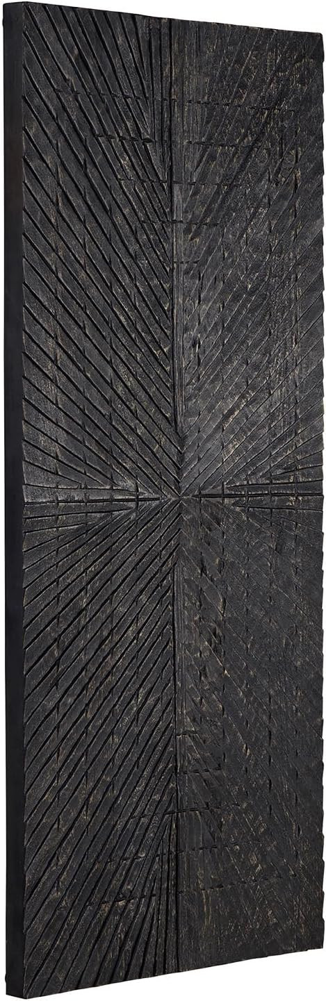 Signature Design by Ashley Lenora Rustic Sunburst Wood 20 x 48 Inch Wall Decor, Black | Amazon (US)