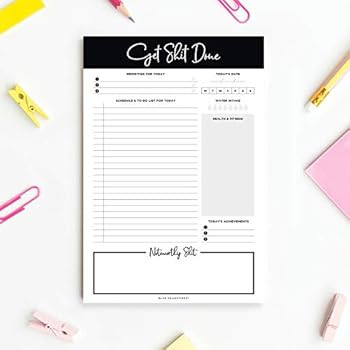 Bliss Collections Daily Planner with 50 Undated 6 x 9 Tear-Off Sheets - Get Stuff Done Cale... | Amazon (US)
