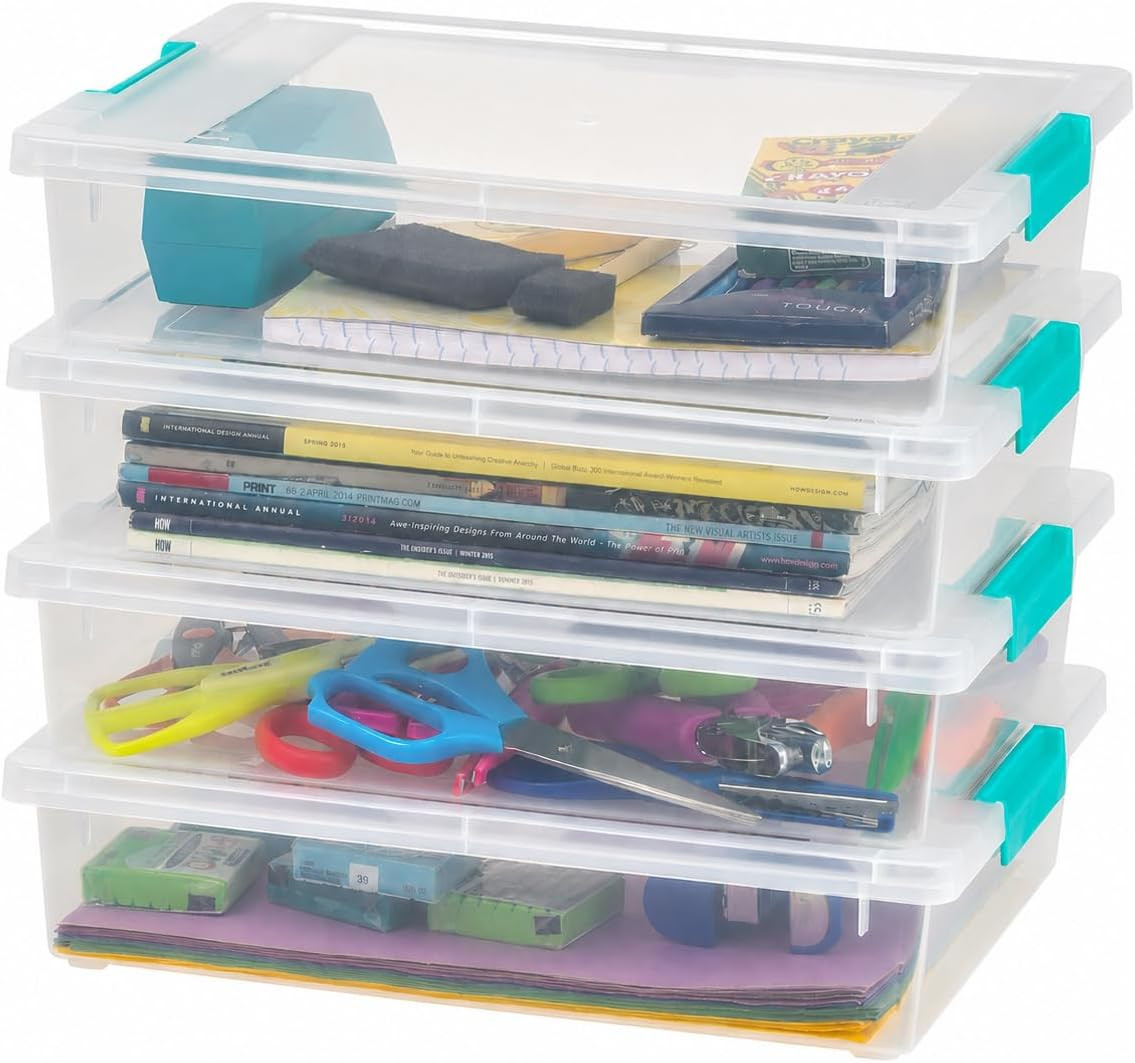 IRIS USA Storage Bins with Lids |Made in USA| 6 Qt - (4-Pack) - Clear | Amazon (US)