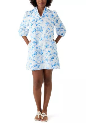 Crown & Ivy™ Women's Printed Ruffle Neck Dress | Belk