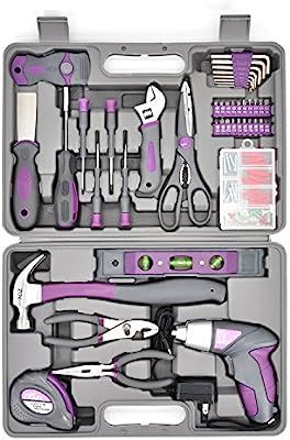 Werktough 44PCS 3.6V/4V Cordless Screwdriver Tool Kit Set Pink Color Tools Lady Tools Kit Home Re... | Amazon (US)
