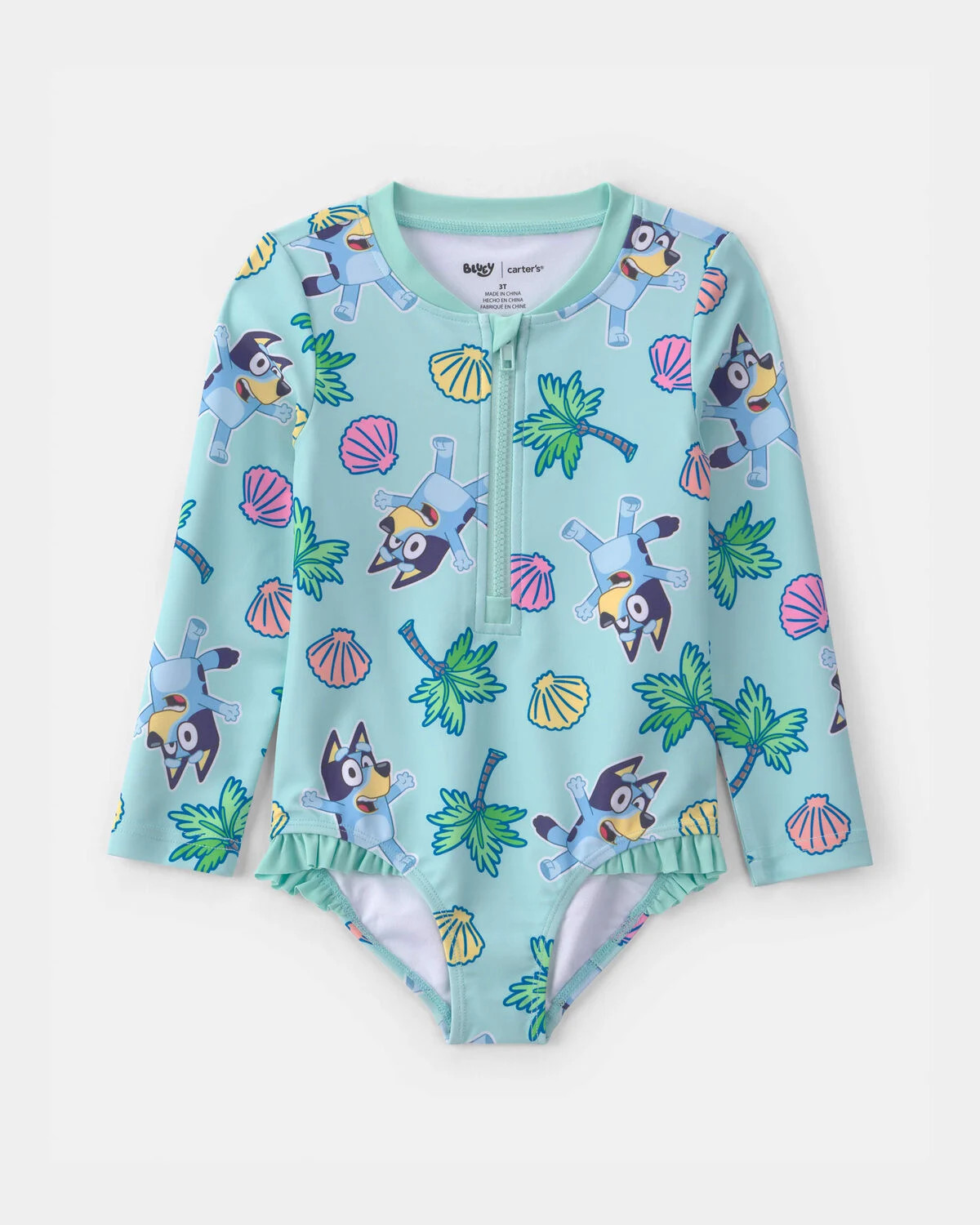 Toddler Girl 1-Piece Bluey™ Rashguard Swimsuit - Blue | Carter's Inc