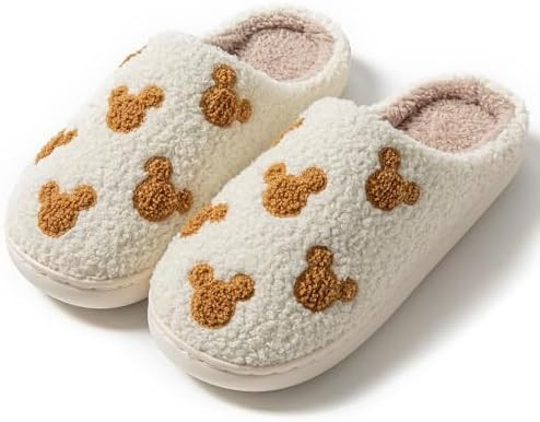 Bow Slippers for Women & Men - Floral Memory Foam Plush Slippers, Cute Cartoon Design, Warm Fluff... | Amazon (US)