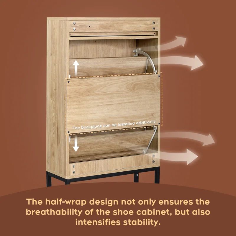 Boho Natural Rattan Shoe Storage Cabinet | Wayfair North America