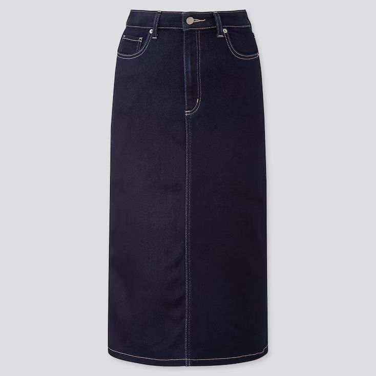 WOMEN DENIM MIDI SKIRT (ONLINE EXCLUSIVE) | UNIQLO (US)