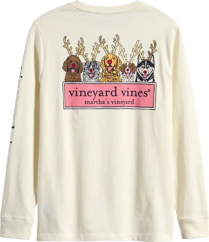 vineyard vines Kids' Holiday Rein-Dogs Long Sleeve Cotton Graphic T-Shirt | Nordstrom | Nordstrom