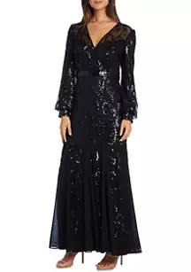 Women's Embroidered Blouson Sleeve Wrap Dress | Belk