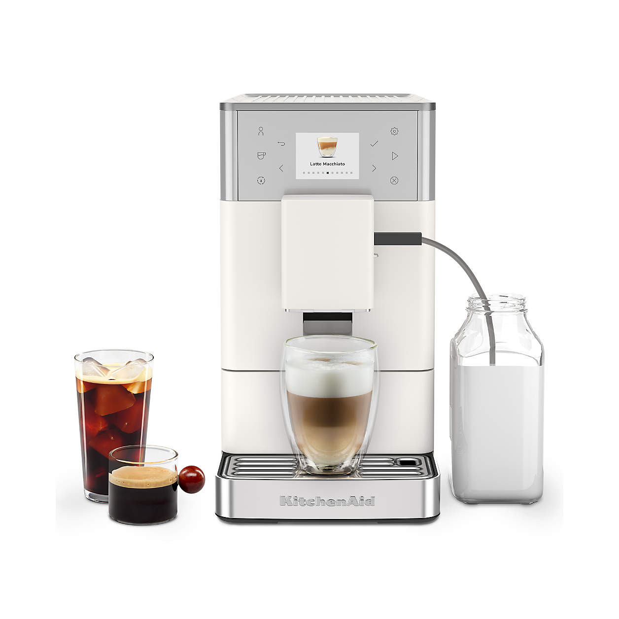 KitchenAid KF3 Fully Automatic Espresso Machine in Porcelain White + Reviews | Crate & Barrel | Crate & Barrel