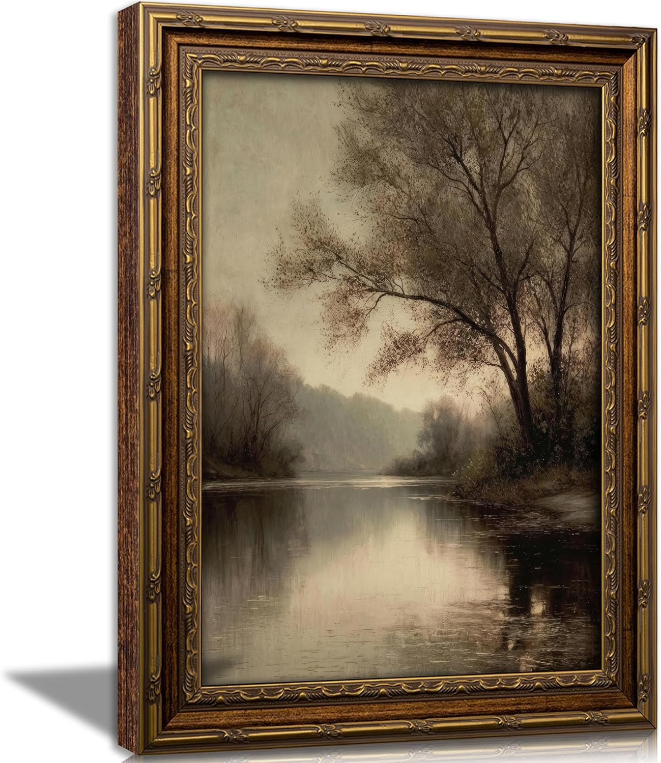 GdTosllpvb Vintage Gold Framed Landscape Wall Art, River Painting Picture | Amazon (US)