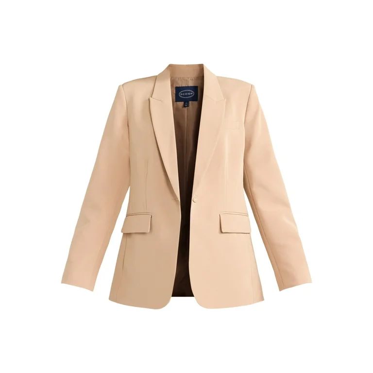 Scoop Women's Ultimate Crepe One Button Suit Blazer, Sizes XS-XXL | Walmart (US)