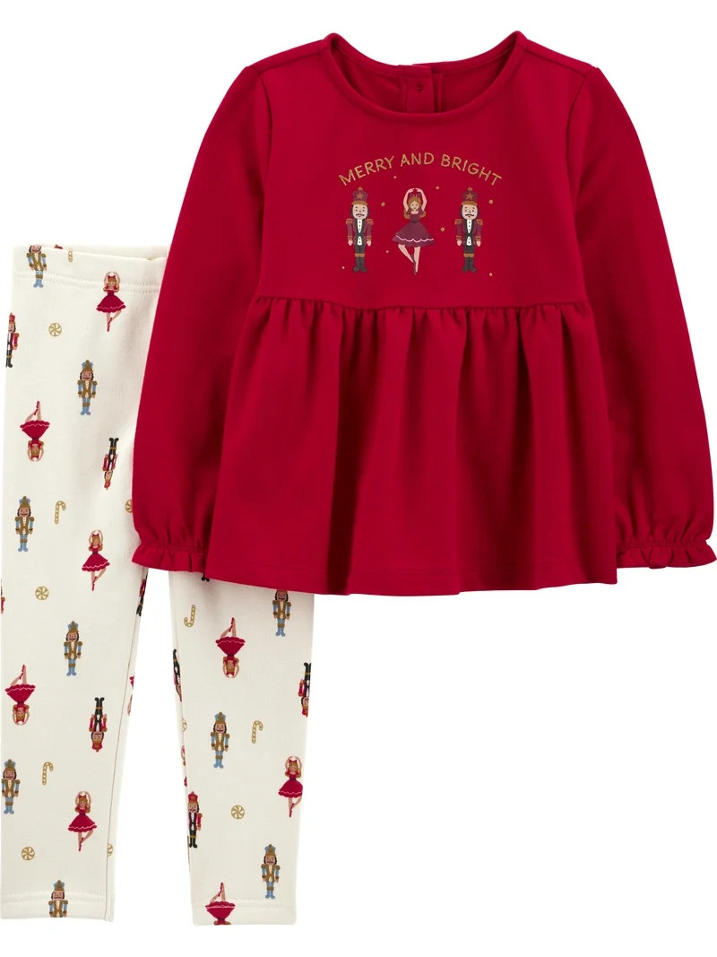 Carter's Child of Mine Baby and Toddler Girl Holiday Outfit Set, 2-Piece, Sizes 12M-5T | Walmart (US)