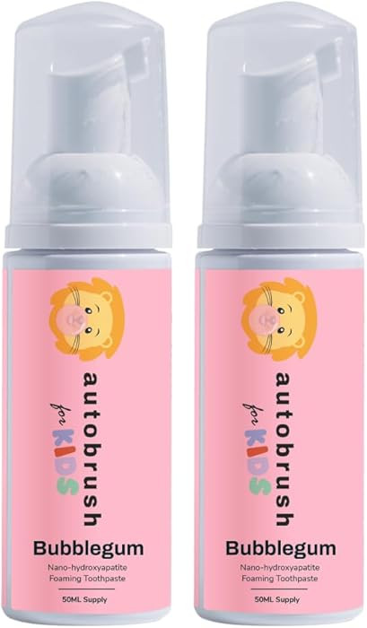 autobrush Fluoride-Free Foaming Toothpaste for Kids, Bubblegum Flavor, Whitening & Deep Cleaning,... | Amazon (US)