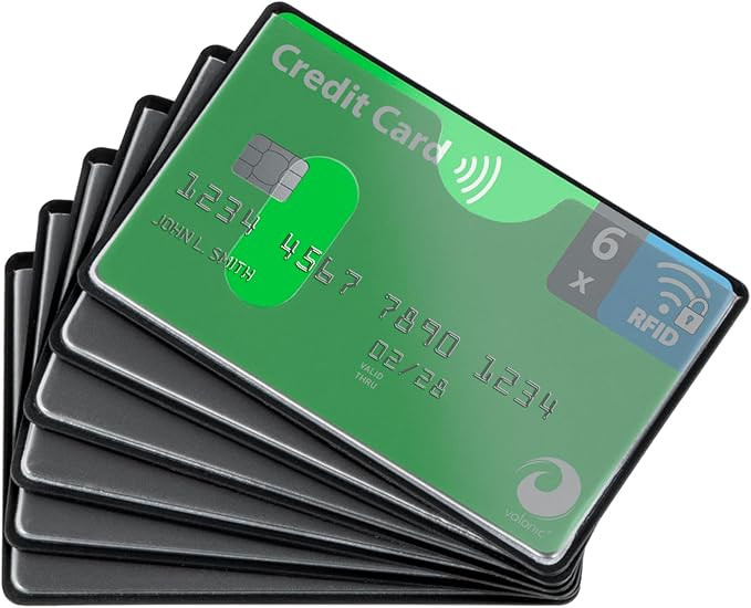 valonic set of 6 RFID blocking sleeves - insertion from the top, Credit Card Protector sleeve for... | Amazon (US)