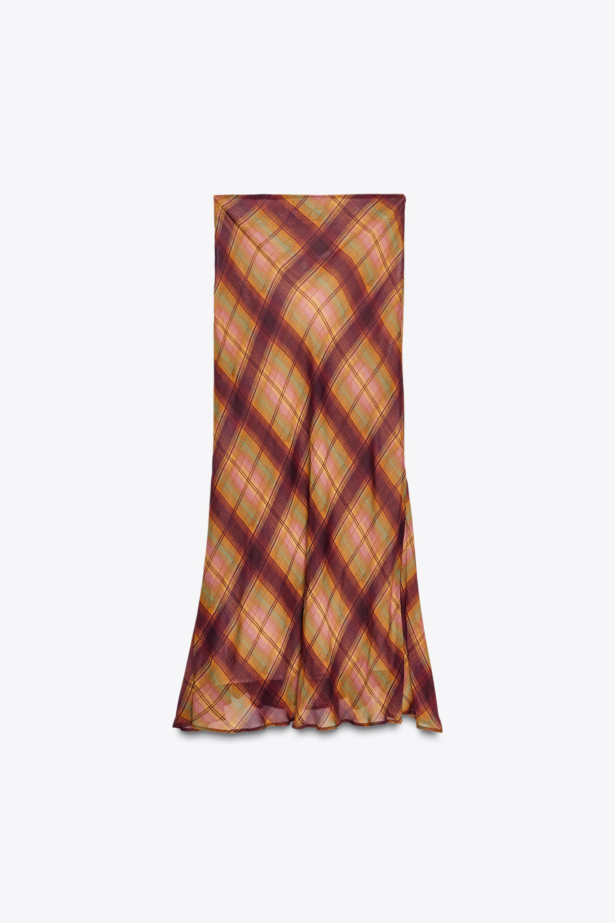 ZW COLLECTION PLAID MAXI SKIRT | Zara US