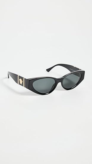 Versace Woman Sunglasses Black Frame, Dark Grey Lenses, 55MM | Amazon (US)
