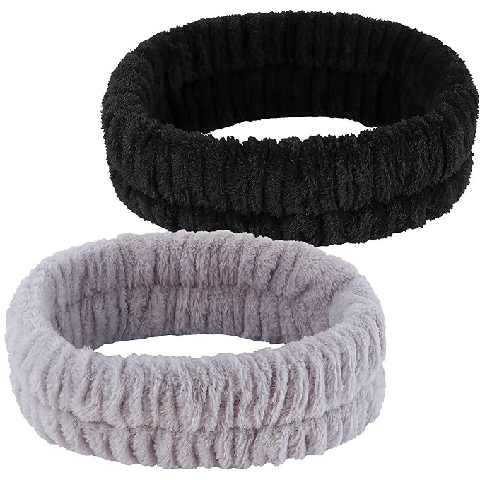 Spa Headband, Makeup Headband for Washing Face,Hair Bands Men,Black and Grey | Amazon (US)