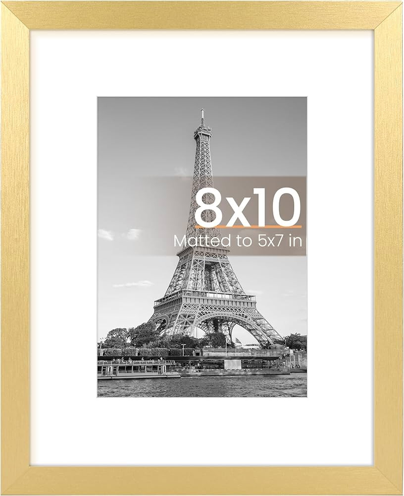 upsimples 8x10 Picture Frame, Display Pictures 5x7 with Mat or 8x10 Without Mat, Wall Hanging Pho... | Amazon (US)