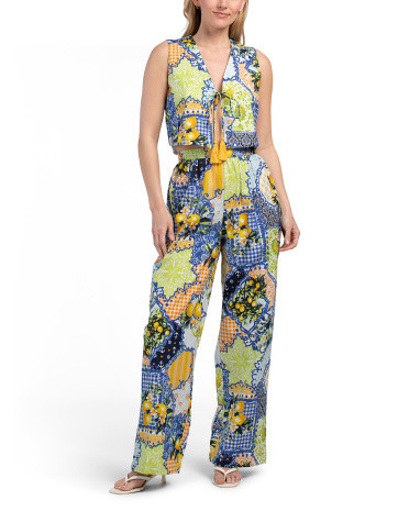 2pc Lemon Picnic Printed Crop Top And Pants Set | Juniors | Marshalls | Marshalls