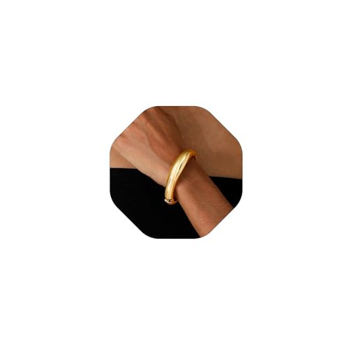 fersltily Gold Cuff Bangle Bracelets For Women Gold Polished Thick Waterdrop Bangle Statement Bracelets Chunky Jewelry for Women (gold2) | Amazon (US)