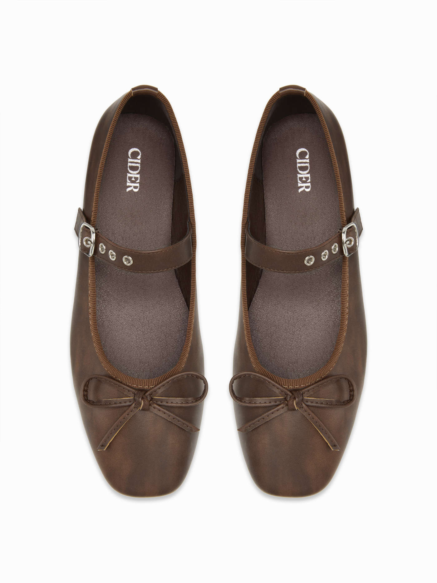 Valentine SQUARE TOE BOWKNOT DECOR BUCKLE MARY JANE FLATS For Daily Casual Date | Cider