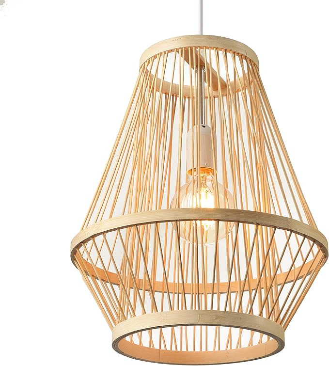 BAYCHEER Retro Single Light Pendant Light Corridor Bamboo Lantern Ceiling Light Pendants Fixture ... | Amazon (US)