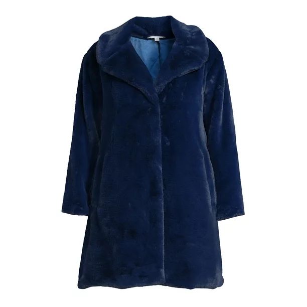 Time and Tru Women's and Plus Full Length Faux Fur Coat - Walmart.com | Walmart (US)