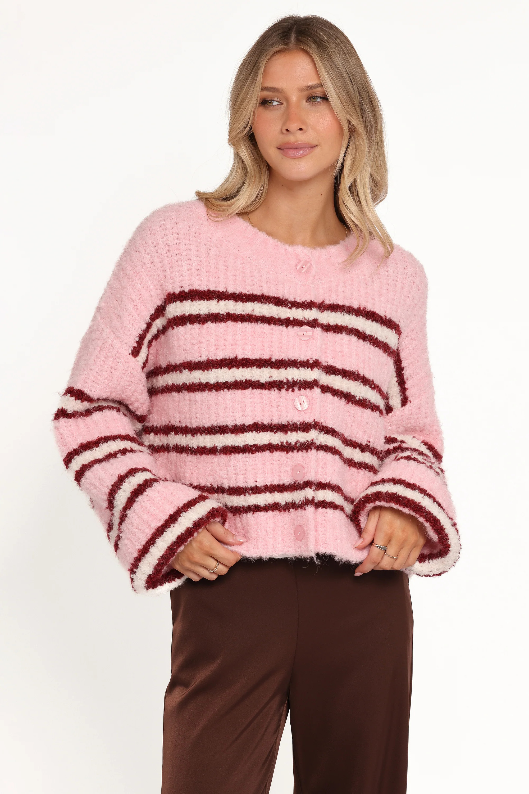 Albertine Cardigan - Pink Stripe | Petal & Pup (US)