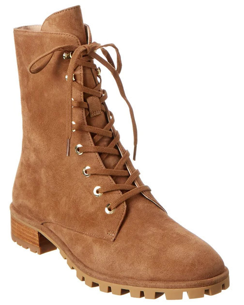 Stuart Weitzman Laine Suede Combat Boot | Shop Premium Outlets