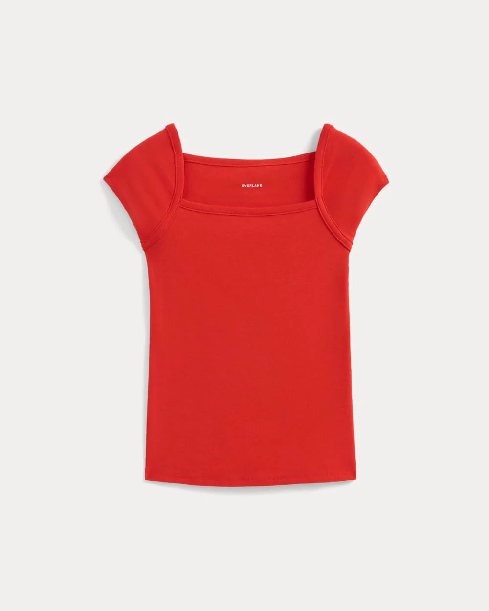 RetroSoft Cotton Square-Neck Tee | Fiery Red | Everlane