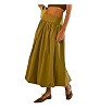 Women Y2k Bubble Maxi Skirt Summer Elastic Low Waist A Line Long Skirt Casual Fairy Ruffle Pleate... | Amazon (US)
