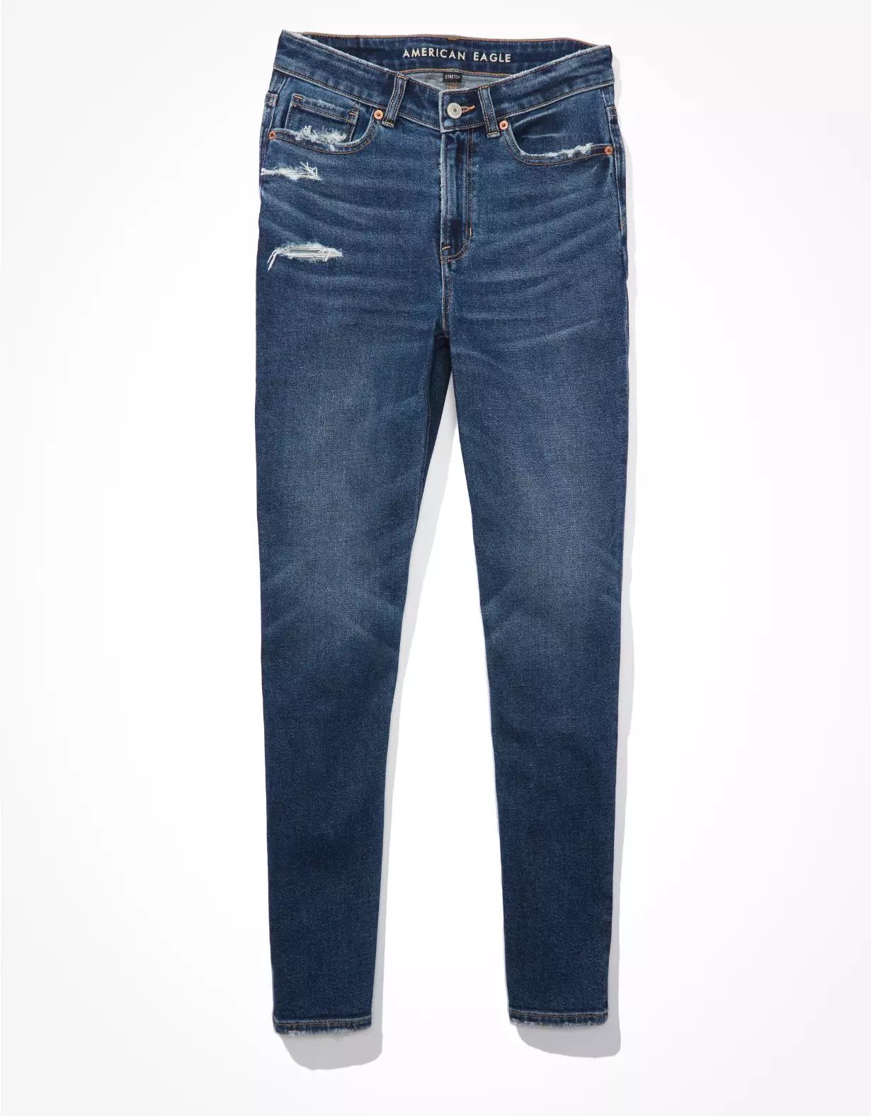 AE Stretch Ripped High V-Rise Mom Jean | American Eagle Outfitters (US & CA)