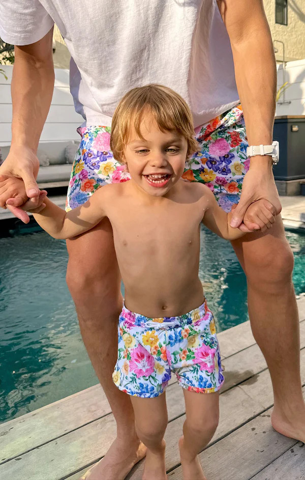 Little Beach Bum Trunks ~ Ivory Botanical | Show Me Your Mumu