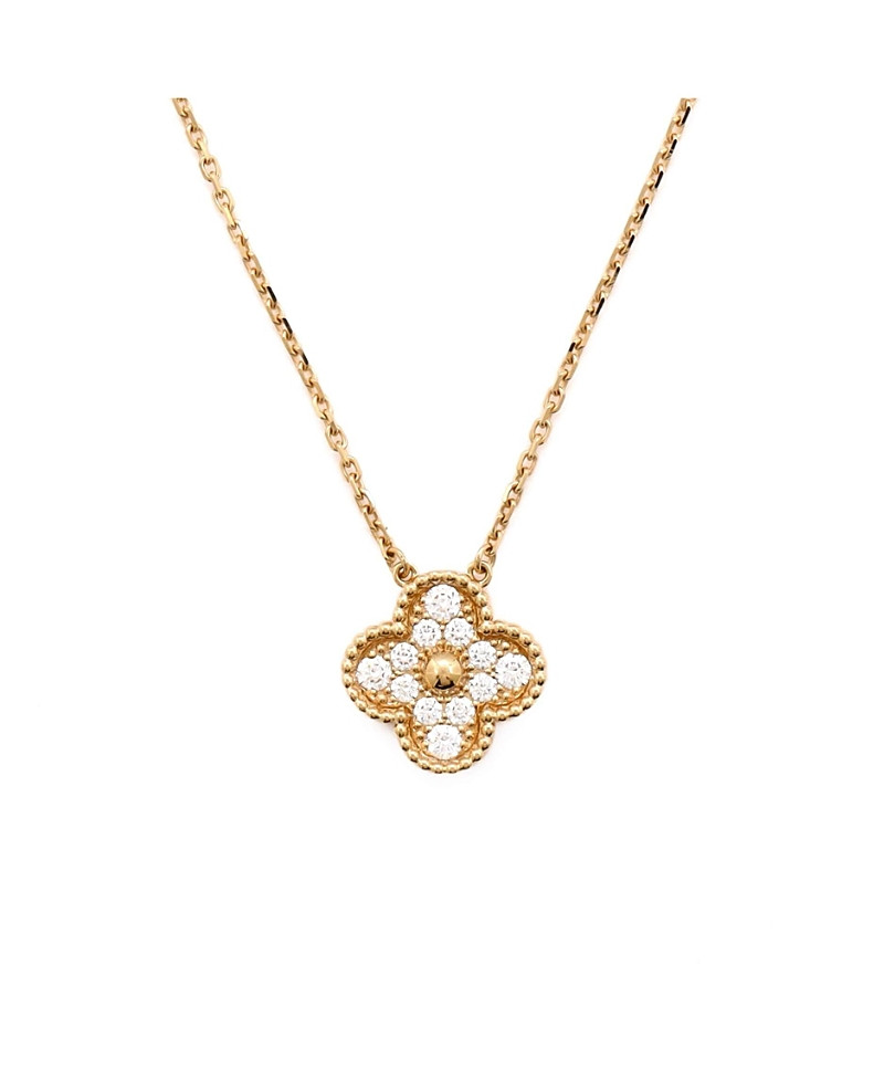Pre-Owned Van Cleef & Arpels Vintage Alhambra Pendant Necklace 18K Gold and Diamonds | Bloomingdale's (US)