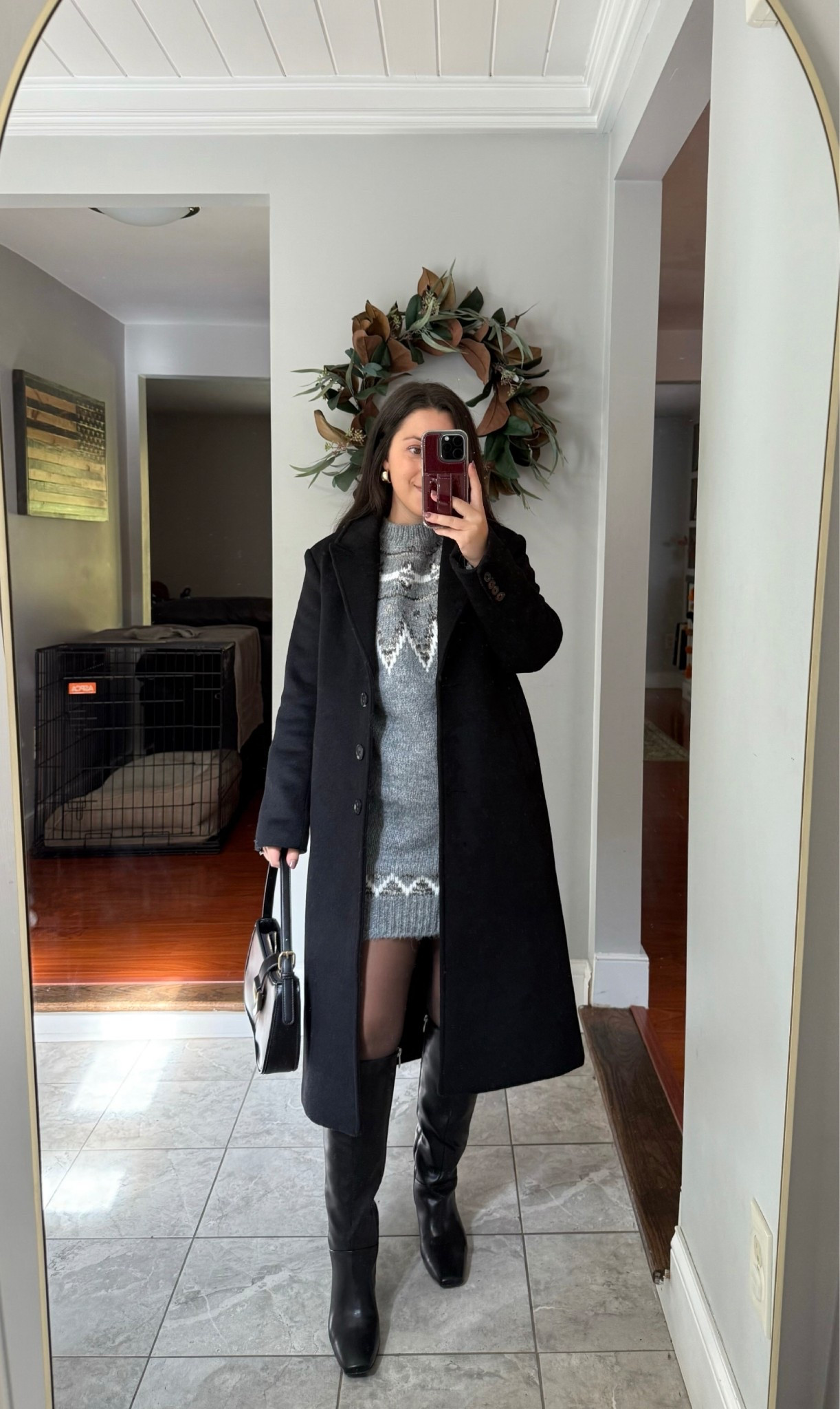 Fall & winter outfit. Size xs dress, xs petite coat, boots are tts, I sized up a half size to wear with thicker socks, code AMH10 to save on walli cases

Fall outfit, winter outfit, fall dress, winter dress, Fairisle dress, sweaters, sweater dress, thanksgiving outfit, holiday outfit, Christmas outfit, knee high boots, petite, fall coat, winter jacket, dress coat

#LTKPetite #LTKSeasonal #LTKHoliday