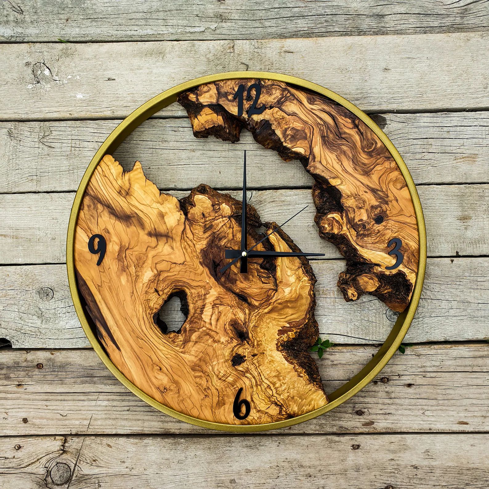 Made to Order Olive Wood Wall Clock Farmhouse Clock Unique - Etsy | Etsy (US)