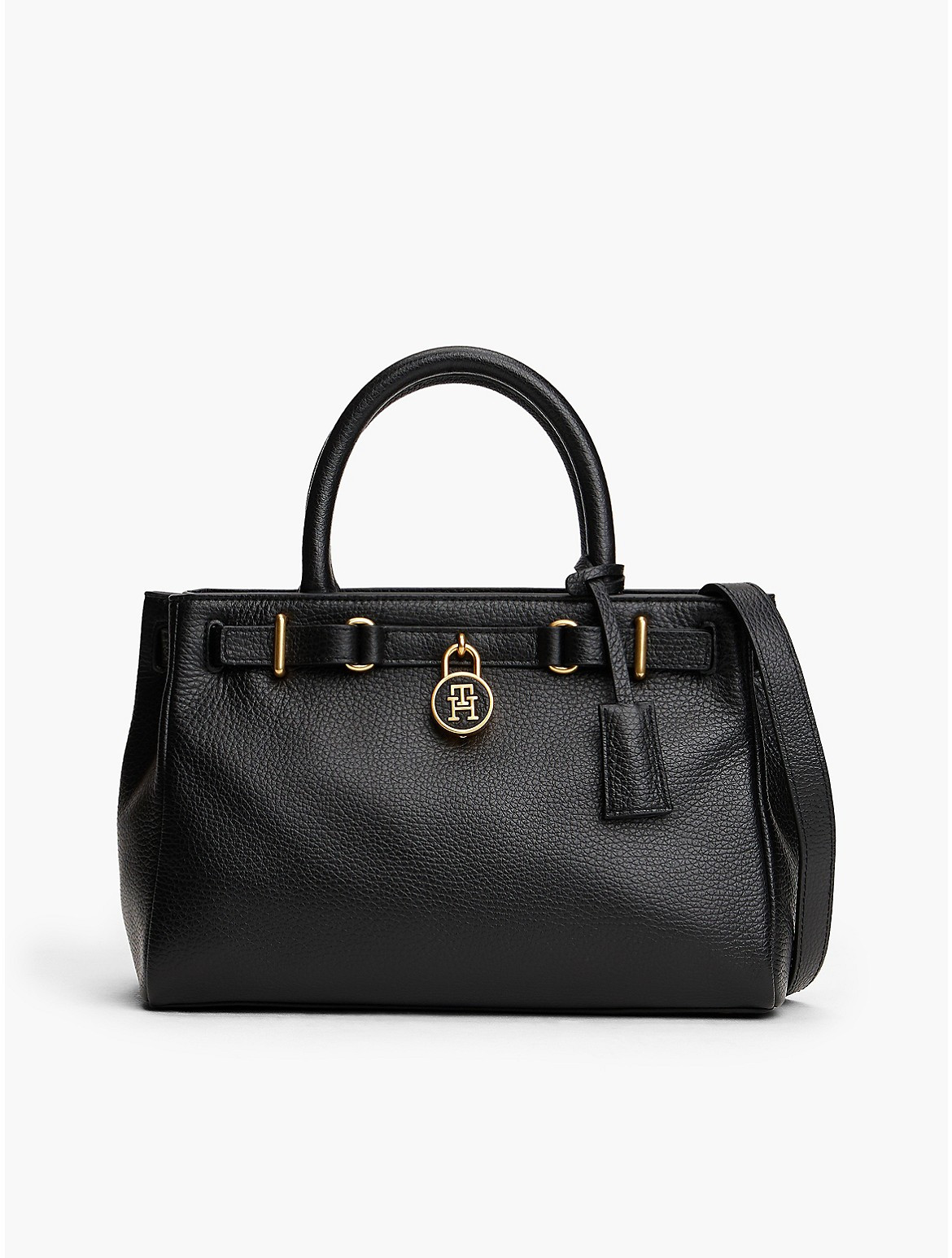 Tommy Hilfiger Women's Pebbled Leather Mini Tote Bag - Black | Tommy Hilfiger (US)