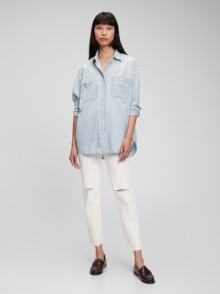 Chambray Denim Big Shirt with Washwell | Gap (CA)