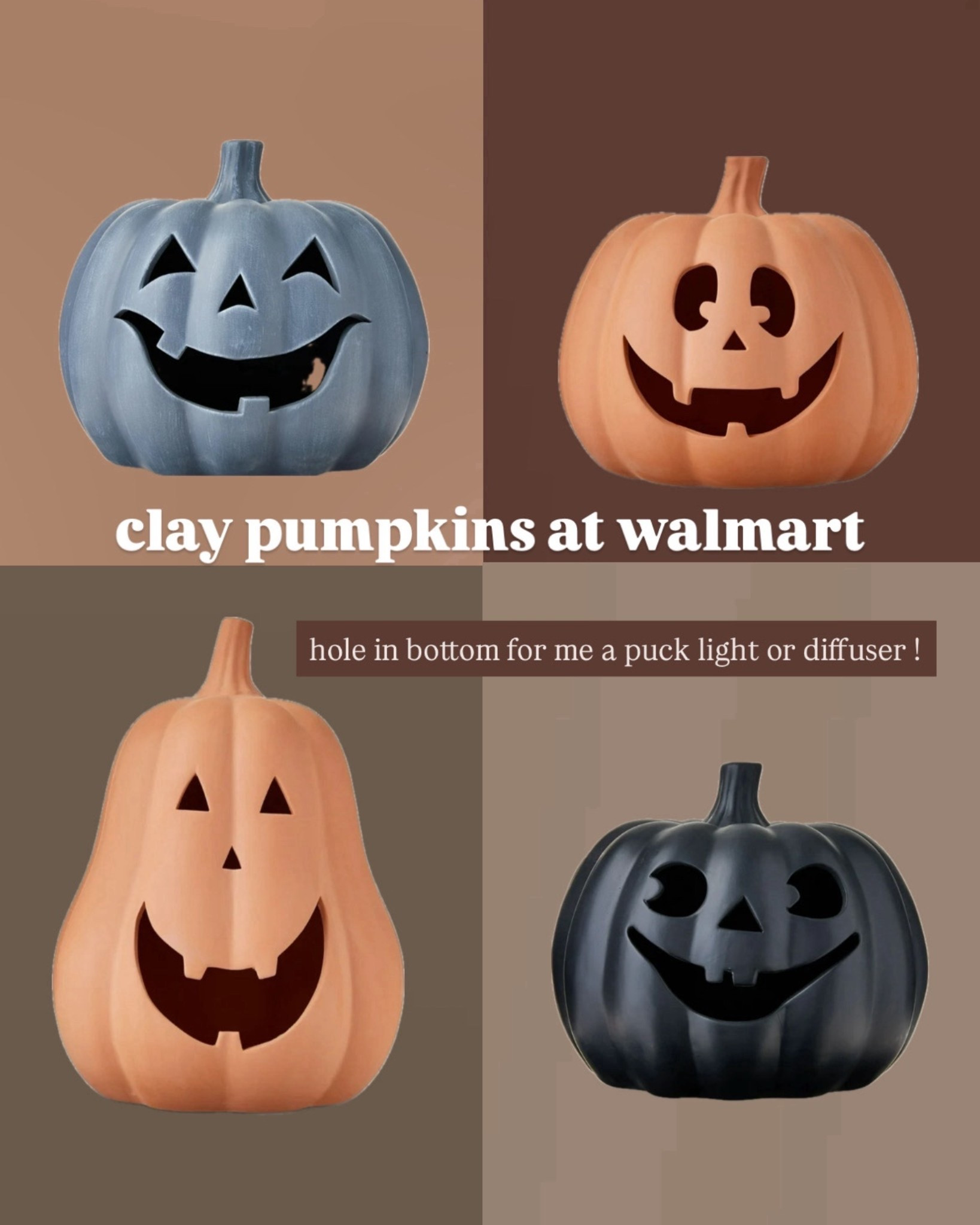 these clay pumpkins are so cute & there’s a large hole in the bottom for a puck light or diffuser! 

#LTKFindsUnder50 #LTKSeasonal #LTKHome