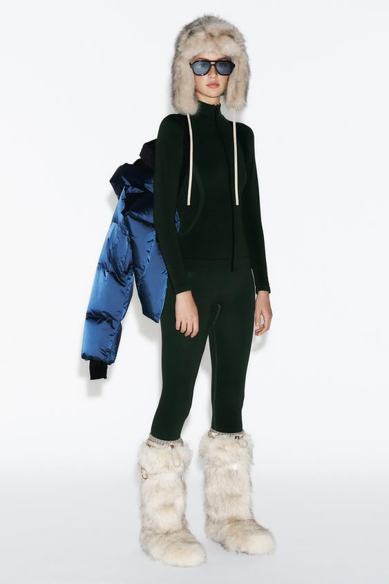 FAUX FUR ANKLE BOOTS WITH STRAP SKI COLLECTION | Zara US