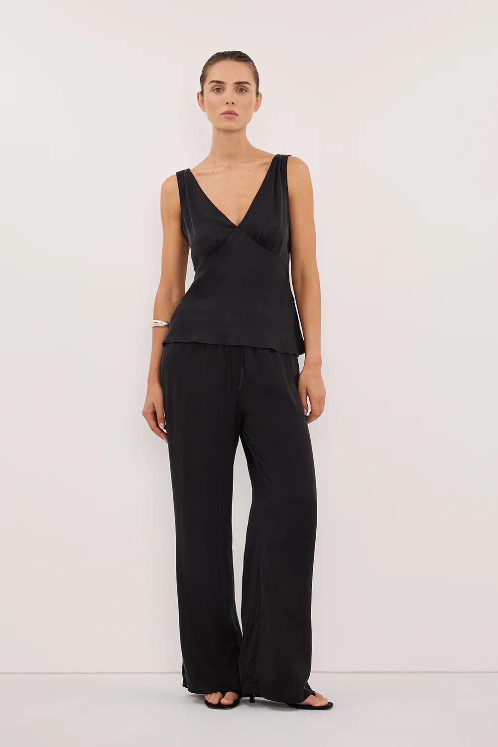 PIPPA BLACK SILK PANT | DISSH