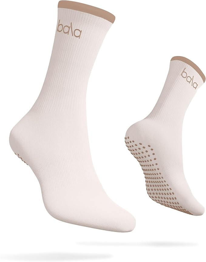 Bala High Sock with Grips - Classic Crew Slip-Free High Socks Designed for Yoga, Pilates, Barre &... | Amazon (US)