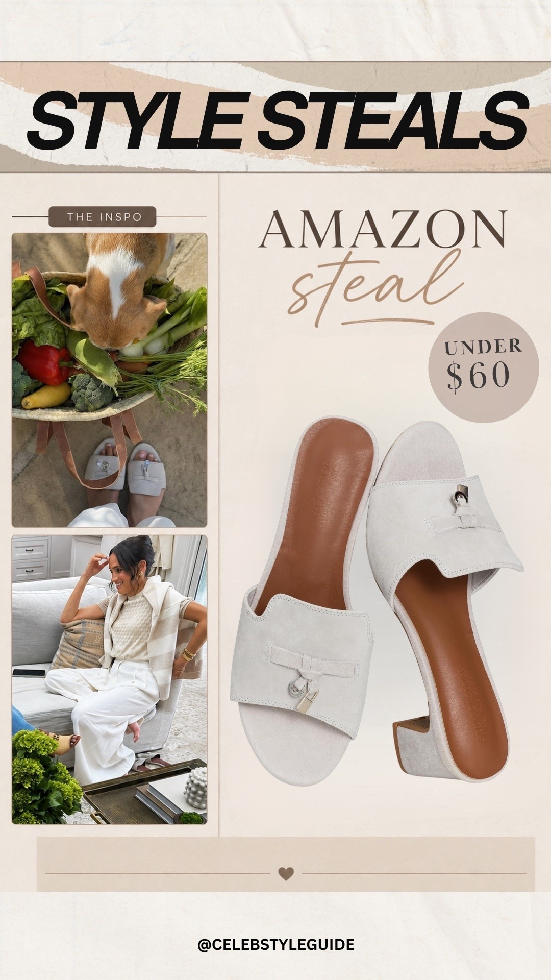 Meghan Markle style for less 🤍 This effortlessly chic neutral outfit is the definition of quiet luxury. Meghan paired crisp white pants with a cream knit top and coordinating layer, finished with minimalist suede slides. I found an Amazon look for less for her luxe sandals for under $60. Such an easy way to recreate Meghan Markle’s polished, elevated style without the designer price tag.

#MeghanMarkleStyle #MeghanMarkleFashion #MeghanMarkleOutfit #LookForLess #AmazonFashion #AmazonFinds #CelebrityStyle
