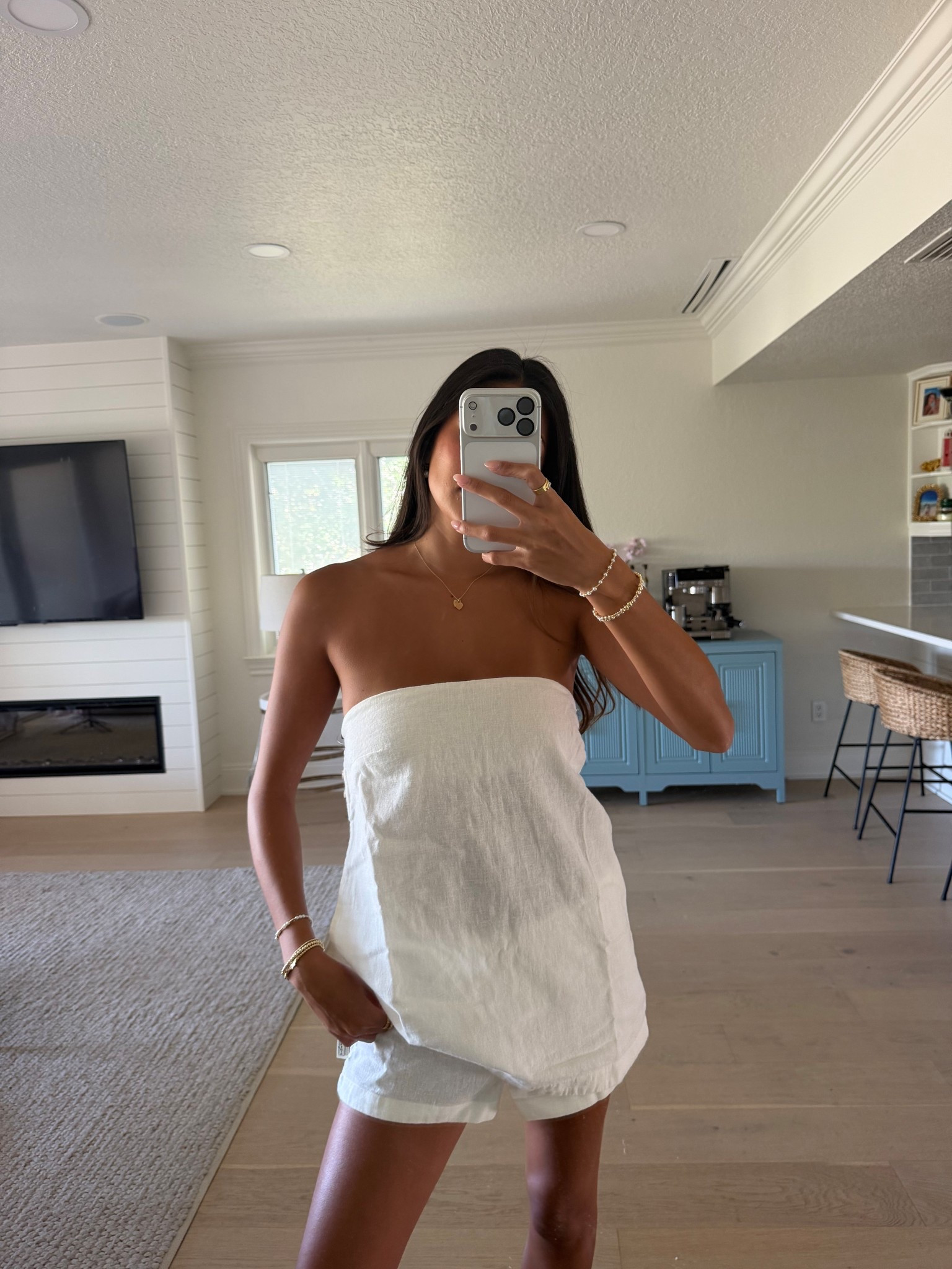 the perfect white linen set for summer! has a built in bra too🤍 

#LTKootd #LTKSeasonal