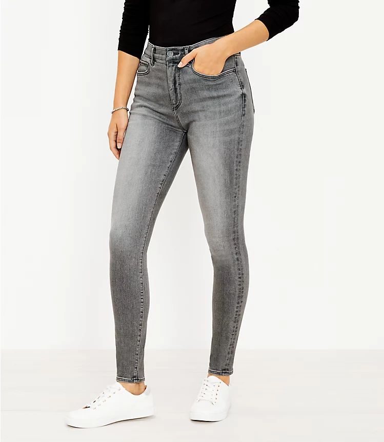 High Rise Sculpt Jeggings in Mid Grey Wash | LOFT | LOFT