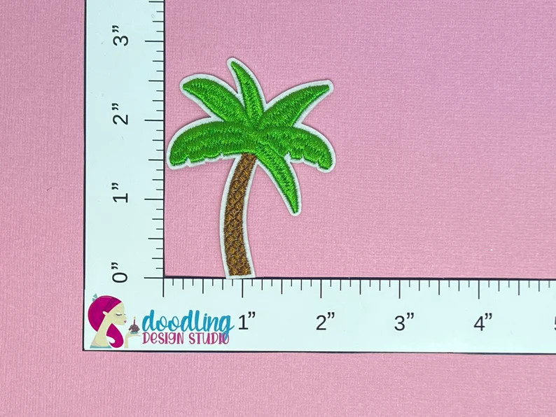 Palm Tree Embroidered Iron-on Patch for Tropical Vacation and Summer Shirts, Bags, Backpacks - Et... | Etsy (US)