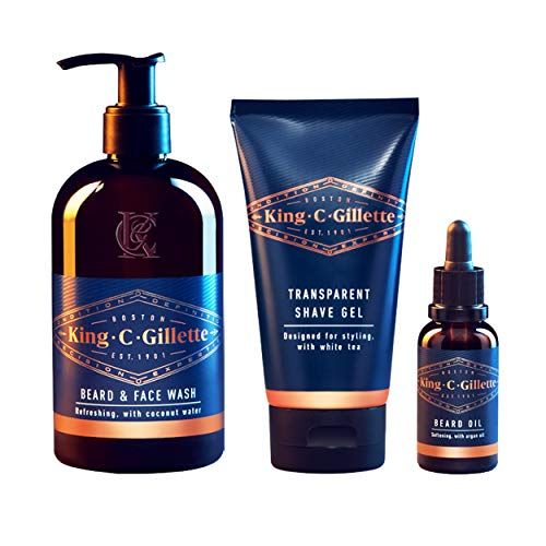 King C. Gillette Men's Beard Care Gift Kit, Beard and Face Wash, Beard Oil, Shave Gel | Amazon (US)